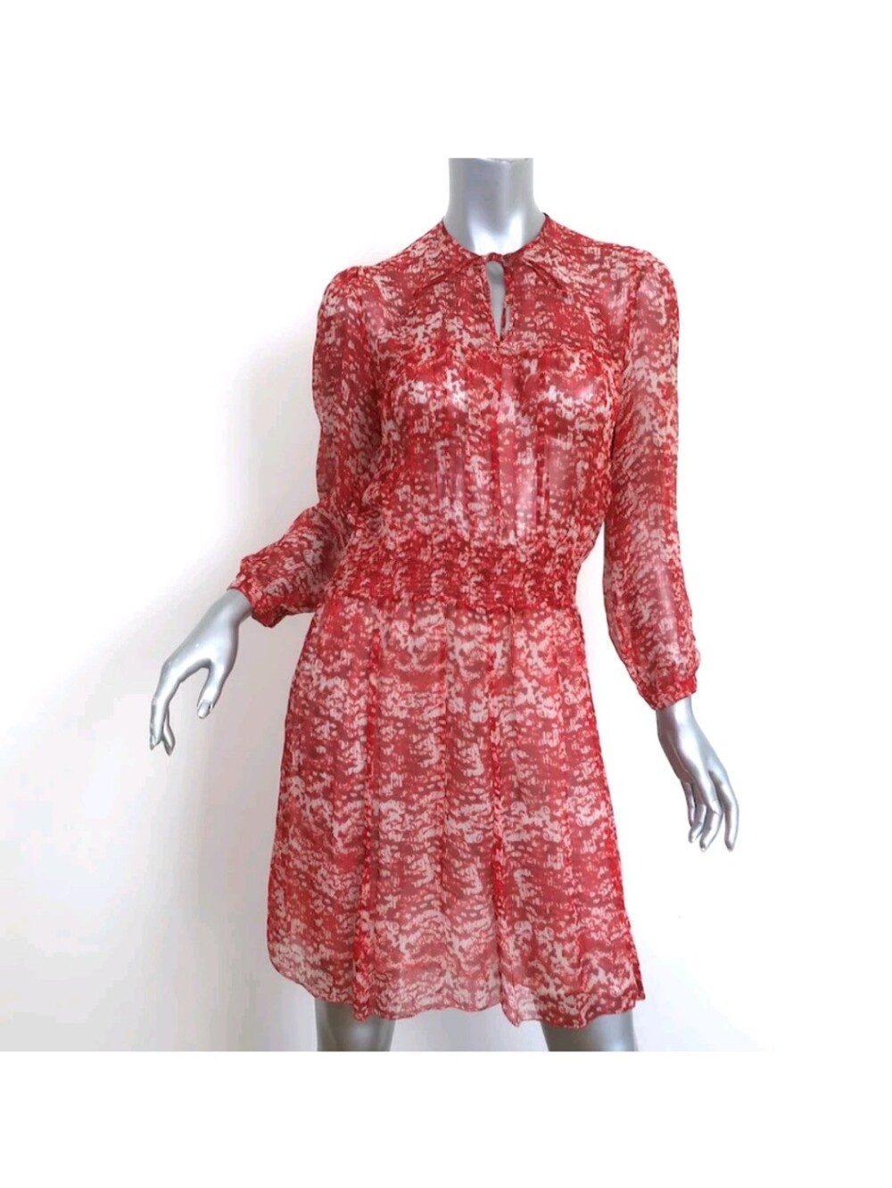 Isabel Marant Etoile Danzig Mini Dress Red Printed Chiffon Size 40